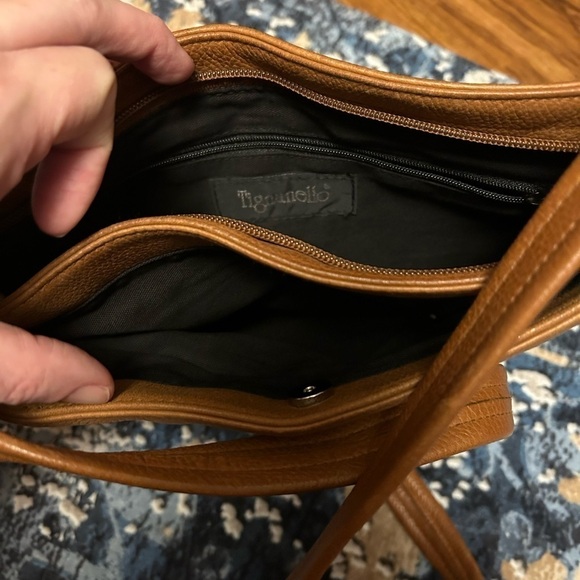 Tignanello brown crossbody purse leather handbag great condition - Picture 8 of 9